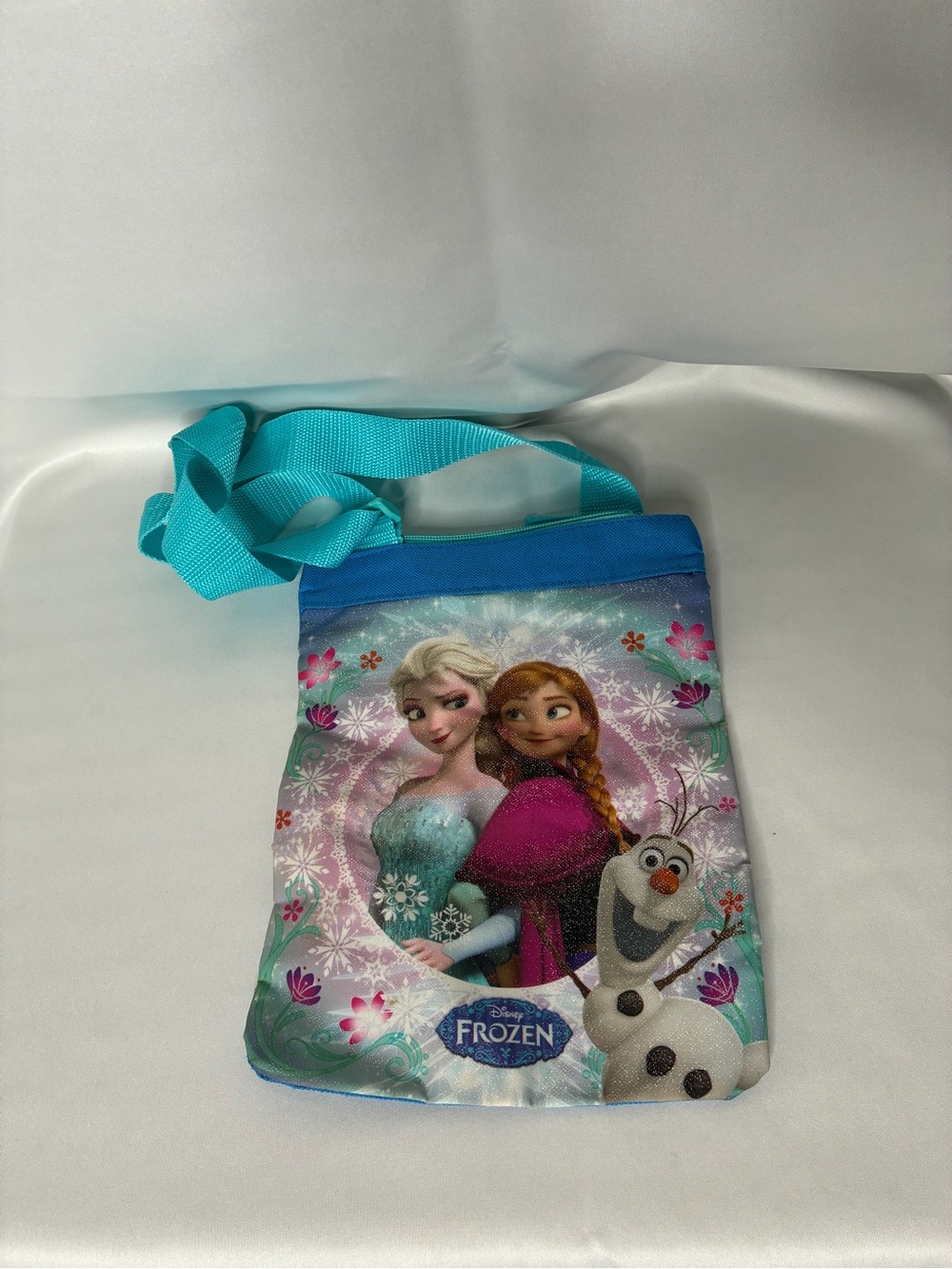 Disney Frozen Teal & Blue Shoulder Bag with Elsa, Anna & Olaf